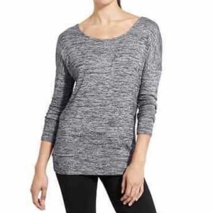 Athleta pose layered marled gray cutout backless top size medium